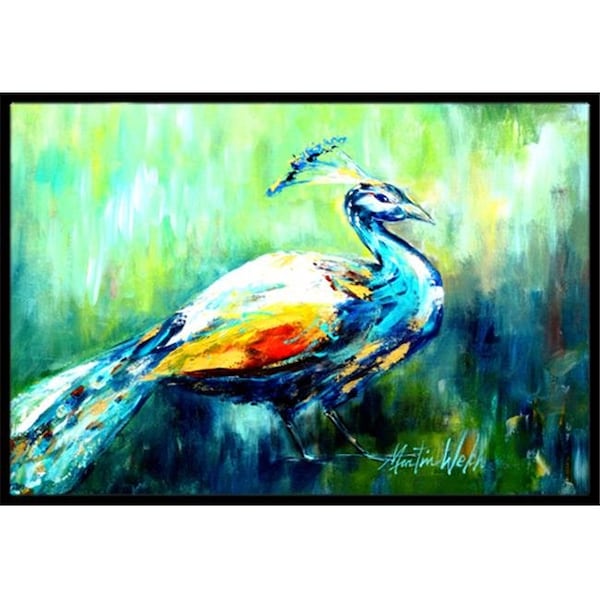 Carolines Treasures Carolines Treasures MW1160JMAT Proud Peacock Green Indoor Or Outdoor Mat 24 x 36 In. MW1160JMAT - main